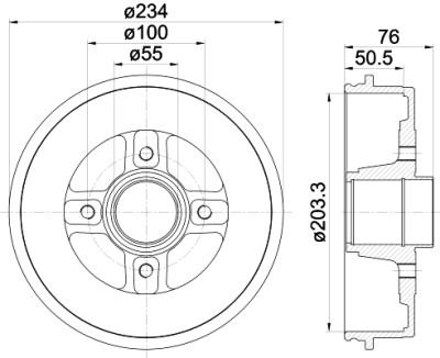 Tambour de frein HELLA 8DT 355 300-641