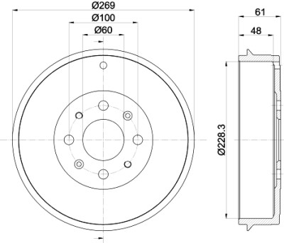 Tambour de frein HELLA 8DT 355 300-651