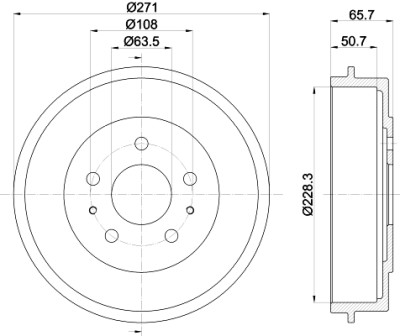 Tambour de frein HELLA 8DT 355 300-661