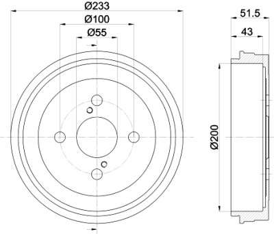 Tambour de frein HELLA 8DT 355 300-791