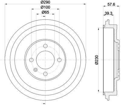 Tambour de frein HELLA 8DT 355 300-811