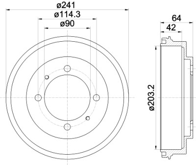 Tambour de frein HELLA 8DT 355 300-841