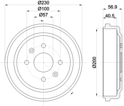 Tambour de frein HELLA 8DT 355 300-961