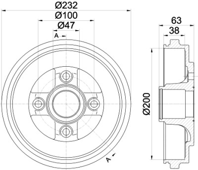 Tambour de frein HELLA 8DT 355 301-031