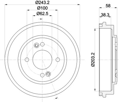 Tambour de frein HELLA 8DT 355 301-041