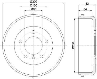 Tambour de frein HELLA 8DT 355 301-141