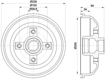 Tambour de frein HELLA 8DT 355 301-161