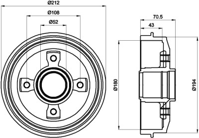 tambour de frein HELLA 8DT 355 301-211