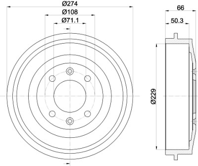 tambour de frein HELLA 8DT 355 301-231