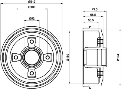 Tambour de frein HELLA 8DT 355 301-241