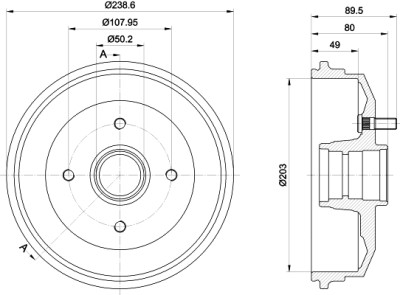 Tambour de frein HELLA 8DT 355 301-361