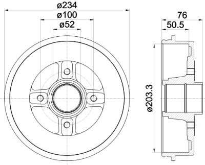 Tambour de frein HELLA 8DT 355 301-401