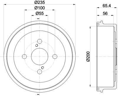 Tambour de frein HELLA 8DT 355 301-501