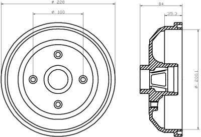 Tambour de frein HELLA 8DT 355 301-551