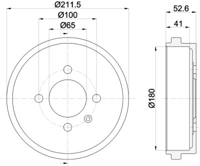 Jeu de tambours de frein HELLA 8DT 355 301-561