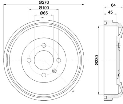 Jeu de tambours de frein HELLA 8DT 355 301-691