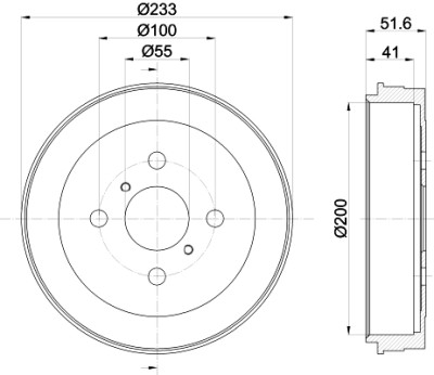 Jeu de tambours de frein HELLA 8DT 355 301-751
