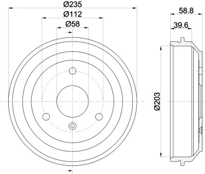 Jeu de tambours de frein HELLA 8DT 355 301-851