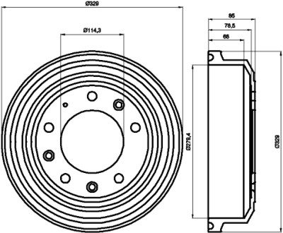 Jeu de tambours de frein HELLA 8DT 355 302-371