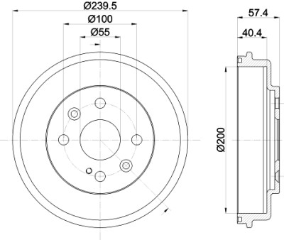 Jeu de tambours de frein HELLA 8DT 355 302-491
