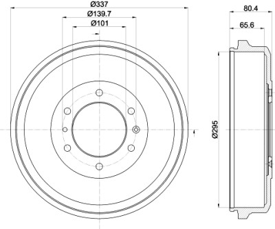 Jeu de tambours de frein HELLA 8DT 355 302-661