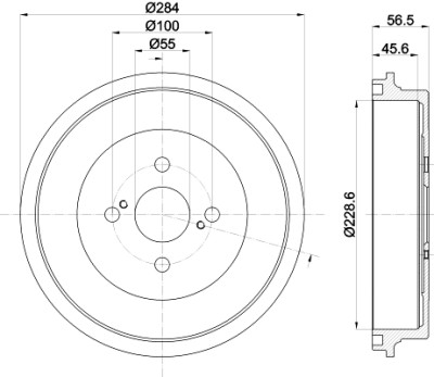 Jeu de tambours de frein HELLA 8DT 355 302-711