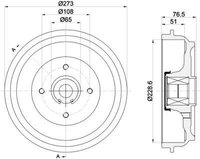 Jeu de tambours de frein HELLA 8DT 355 302-771