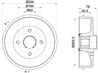 Jeu de tambours de frein HELLA 8DT 355 302-871
