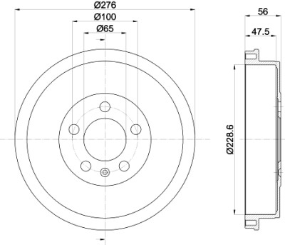Tambour de frein HELLA 8DT 355 303-081