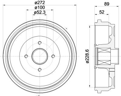 tambour de frein HELLA 8DT 355 303-111