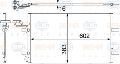 Condenseur, climatisation BEHR HELLA SERVICE 8FC 351 302-571