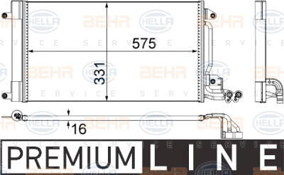 Condenseur, climatisation BEHR HELLA SERVICE 8FC 351 309-131