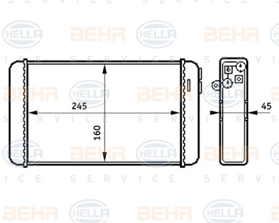Radiateur de chauffage BEHR HELLA SERVICE 8FH 351 313-281