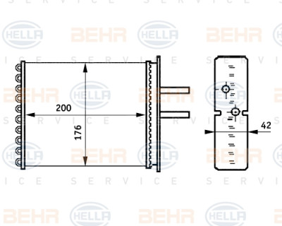 Radiateur de chauffage BEHR HELLA SERVICE 8FH 351 313-381