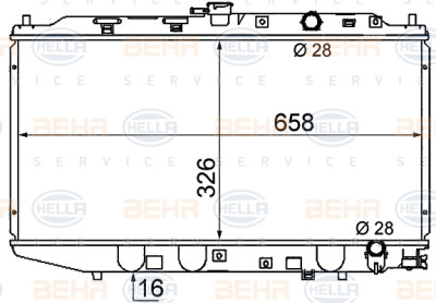 Radiateur, refroidissement moteur BEHR HELLA SERVICE 8MK 376 706-681