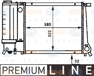 Radiateur, refroidissement moteur BEHR HELLA SERVICE 8MK 376 717-221