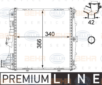 Radiateur, refroidissement moteur BEHR HELLA SERVICE 8MK 376 730-581
