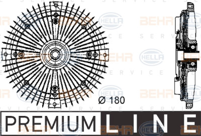 Embrayage, ventilateur de radiateur BEHR HELLA SERVICE 8MV 376 732-491