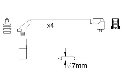 Jeu de câbles d'allumage BOSCH 0 986 356 898
