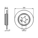Jeu de 2 disques de frein BOSCH 0 986 478 995
