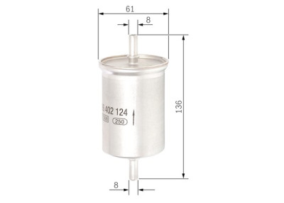 Filtre à carburant BOSCH F 026 402 124