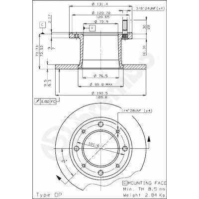 Disque de frein BREMBO 08.1503.10