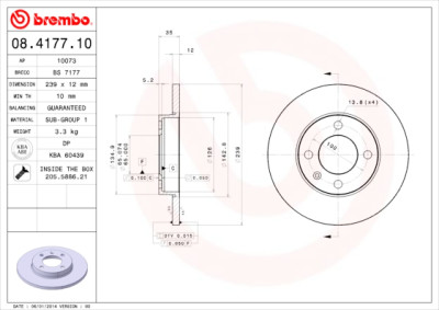 Jeu de disques de frein BREMBO 08.4177.10