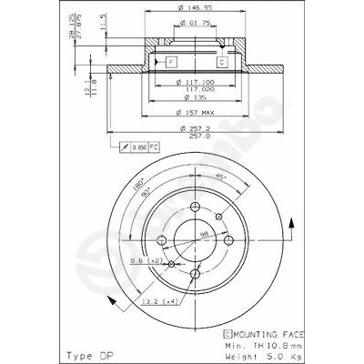 Jeu de (2) disques de frein BREMBO 08436510
