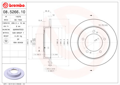 Jeu de disques de frein BREMBO 08.5266.10