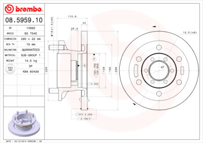 Jeu de disques de frein BREMBO 08.5959.10