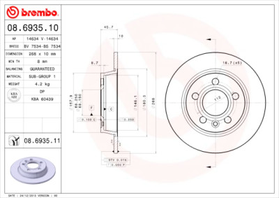 Jeu de disques de frein COATED DISC LINE