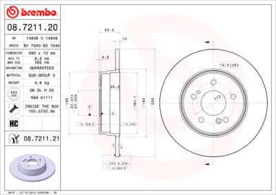 Jeu de disques de frein BREMBO 08.7211.20