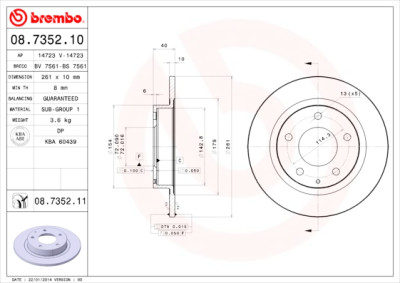 Jeu de disques de frein BREMBO 08.7352.10