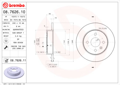 Jeu de disques de frein COATED DISC LINE